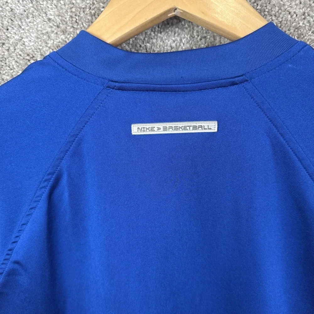 Nike Basketball Jersey Boys XL 18-20 Blue Grey Mesh V-Neck Athletic Shirt